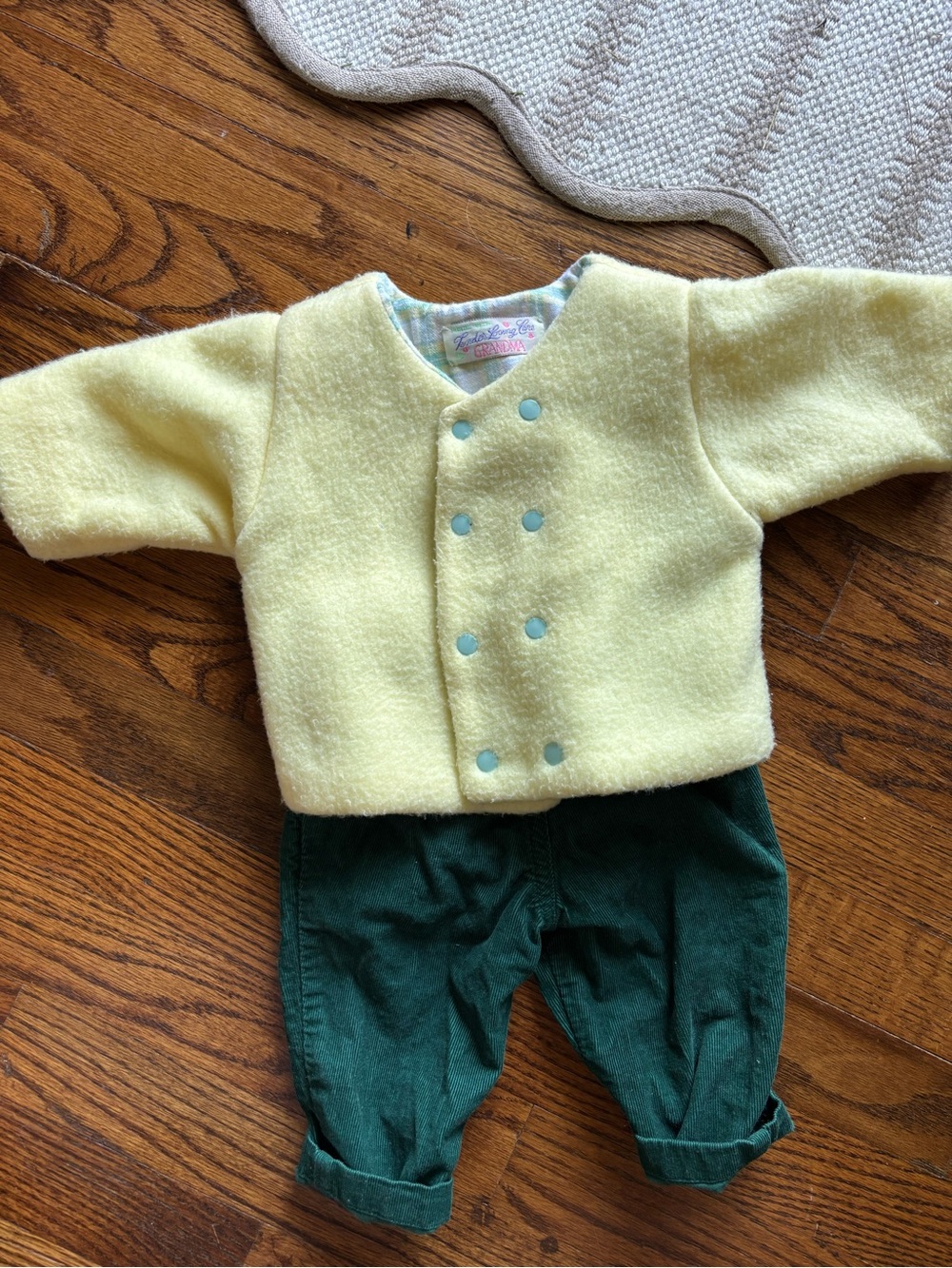 Handmade Vintage Yellow Fleece Jacket 0-3M